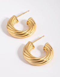 Gold Plated Stainless Steel Hoop Earrings - link has visual effect only