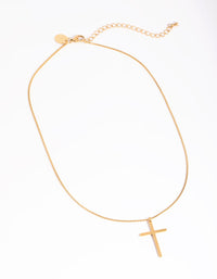 Waterproof Gold Plated Stainless Steel Cross Necklace - link has visual effect only