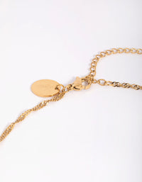 Gold Plated Stainless Steel Fob Necklace - link has visual effect only