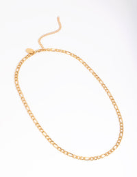 Waterproof Gold Plated Stainless Steel Figaro Necklace - link has visual effect only