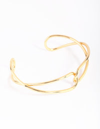 Gold Plated Knot Cuff Bracelet - link has visual effect only