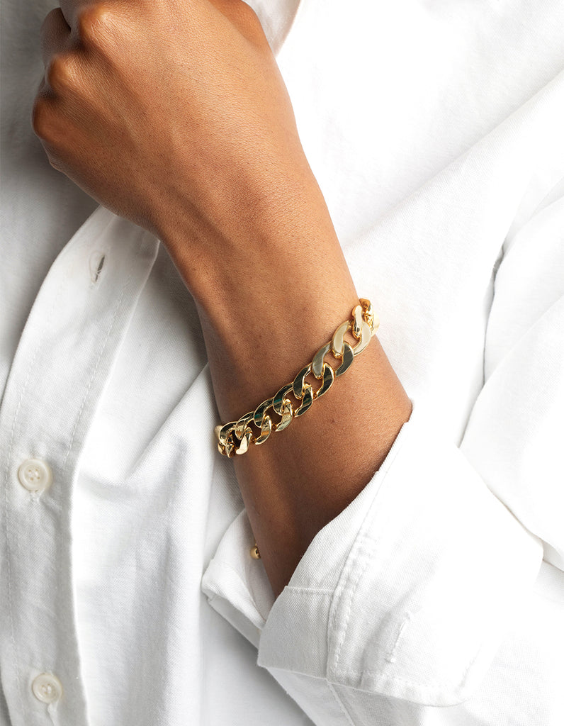 Gold Plated Curb Chain Bracelet