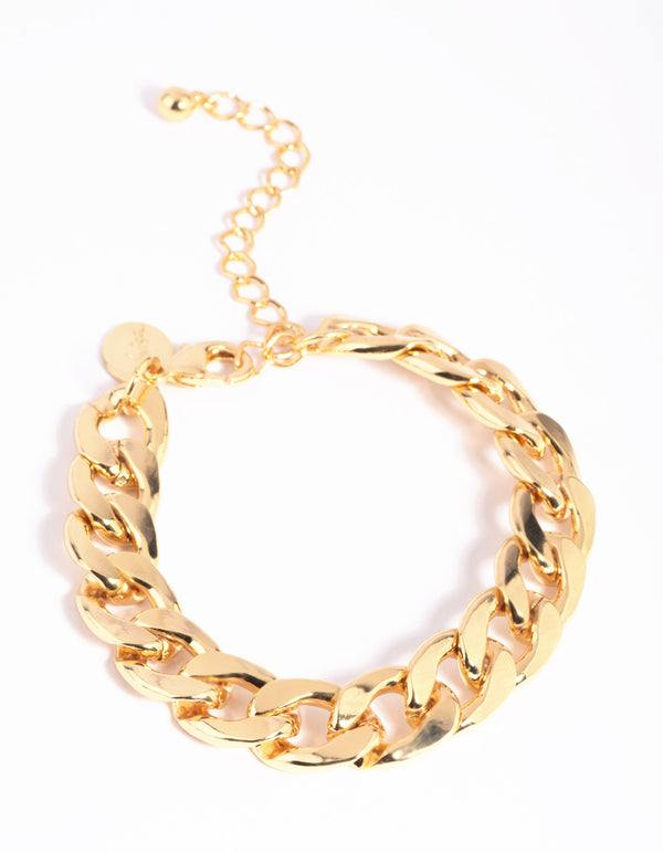 Gold Plated Curb Chain Bracelet