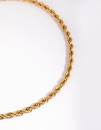 Waterproof Waterproof Gold Plated Stainless Steel Twisted Chain Anklet - link has visual effect only