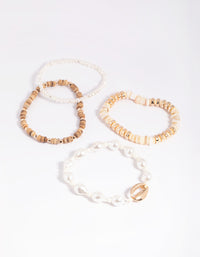 Pearl Stretch Bracelet 4-Pack - link has visual effect only