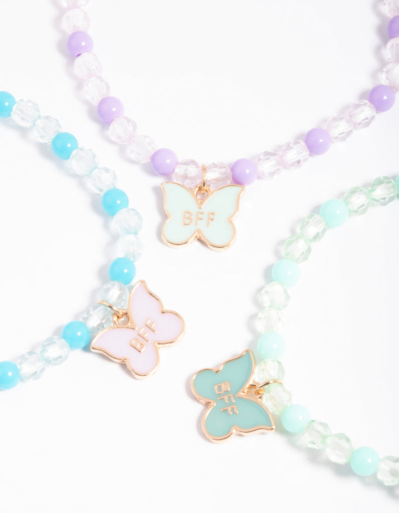 Kids Pastel Butterfly Best Friend Bracelets