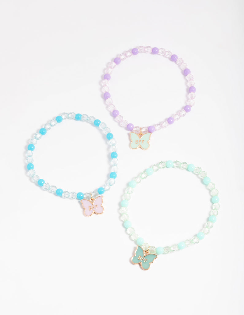 Kids Pastel Butterfly Best Friend Bracelets