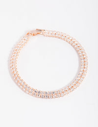 Rose Gold Cubic Zirconia Tennis Bracelet - link has visual effect only