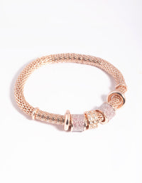 Rose Gold Mixed Charm Stretch Bracelet - link has visual effect only