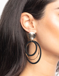 Black Loop Drop Earrings - link has visual effect only