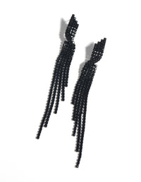 Matte Black Twisted Drop Earrings - link has visual effect only