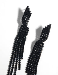 Matte Black Twisted Drop Earrings - link has visual effect only