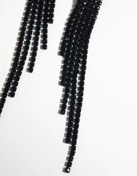 Matte Black Twisted Drop Earrings - link has visual effect only