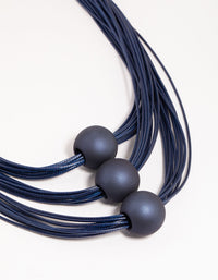 Matte Blue Sphere & Cord Necklace - link has visual effect only