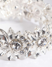 Silver Diamante Flower Stretch Bracelet - link has visual effect only