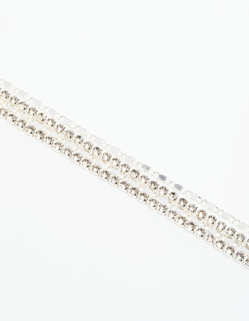 Silver Diamante Layered Bracelet