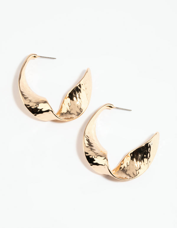 Gold Twisted Drop Earrings