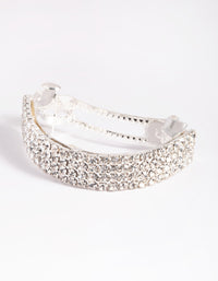 Silver Diamante Barette Clips - link has visual effect only