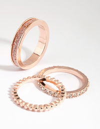 Rose Gold Glitter Ring Stack Pack - link has visual effect only