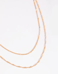 Gold Twisted Layered Necklace - link has visual effect only