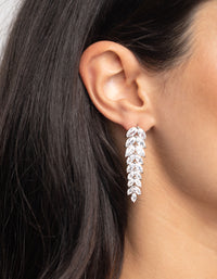 Diamond Simulant Waterfall Drop Earrings - link has visual effect only