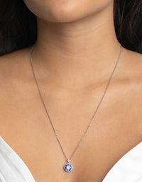 Diamond Simulant Sapphire Halo Necklace - link has visual effect only