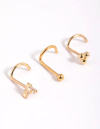 Gold Plated Surgical Steel Flower Nose Studs - link has visual effect only