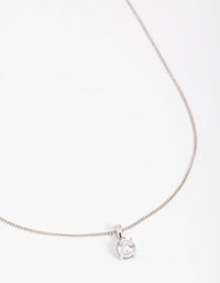 Rhodium Cubic Zirconia Necklace - link has visual effect only