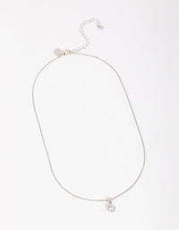 Rhodium Cubic Zirconia Necklace - link has visual effect only