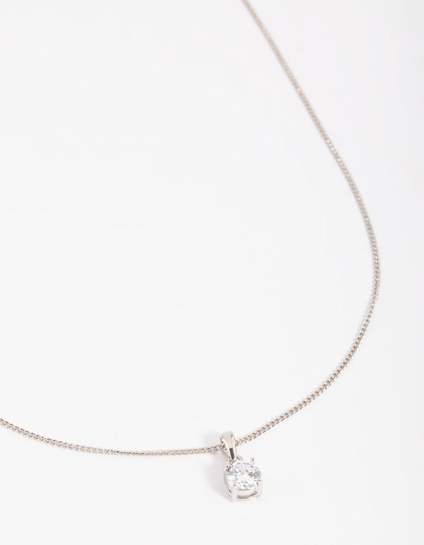 Rhodium Cubic Zirconia Necklace