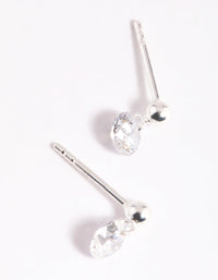 Sterling Silver Crystal Stud Earrings - link has visual effect only