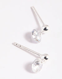 Sterling Silver Crystal Stud Earrings - link has visual effect only