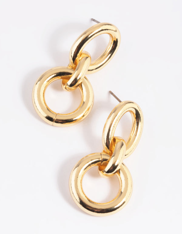 Gold Plated Link Drop Earrings