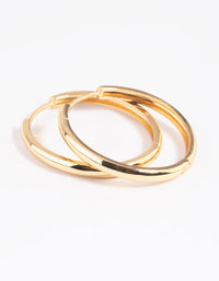 Gold Plated Thin Huggie Hoop Earrings - link has visual effect only