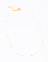Gold Plated Cubic Zirconia Fine Necklace - link has visual effect only