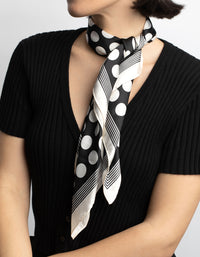 Black & White Polka Dot Bandana Hair Scarf - link has visual effect only