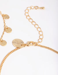 Gold Plated Molten Disc Anklet Set - link has visual effect only