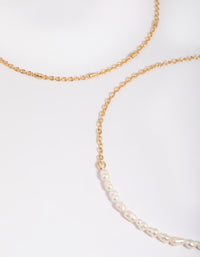 Gold Plated Freshwater Pearl Anklet - link has visual effect only