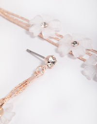 Rose Gold White Flower Drop Earrings - link has visual effect only