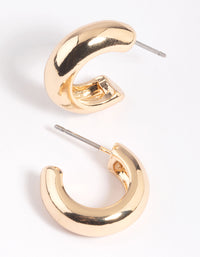 Gold Chubby Huggie Hoop Earrings - link has visual effect only