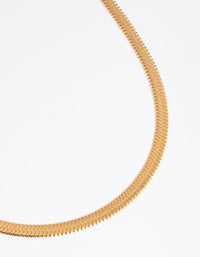 Waterproof Gold Plated Stainless Steel Herringbone Necklace - link has visual effect only