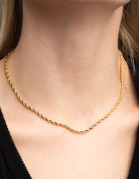 Waterproof Gold Plated Stainless Steel Twisted Chain Necklace - link has visual effect only