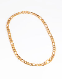 Gold Plated Stainless Steel Fob Chain Necklace - link has visual effect only