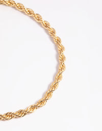 Gold Plated Twisted Chain Anklet - link has visual effect only