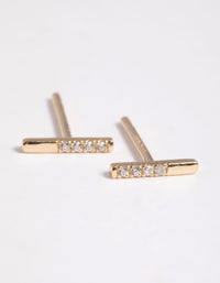 Gold Plated Sterling Silver Cubic Zirconia Stud Earrings - link has visual effect only