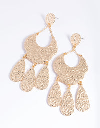 Gold Textured Jingle Drop Earrings - link has visual effect only