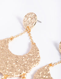 Gold Textured Jingle Drop Earrings - link has visual effect only