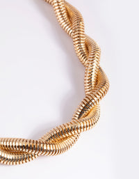 Gold Textured Twist Chain Necklace - link has visual effect only