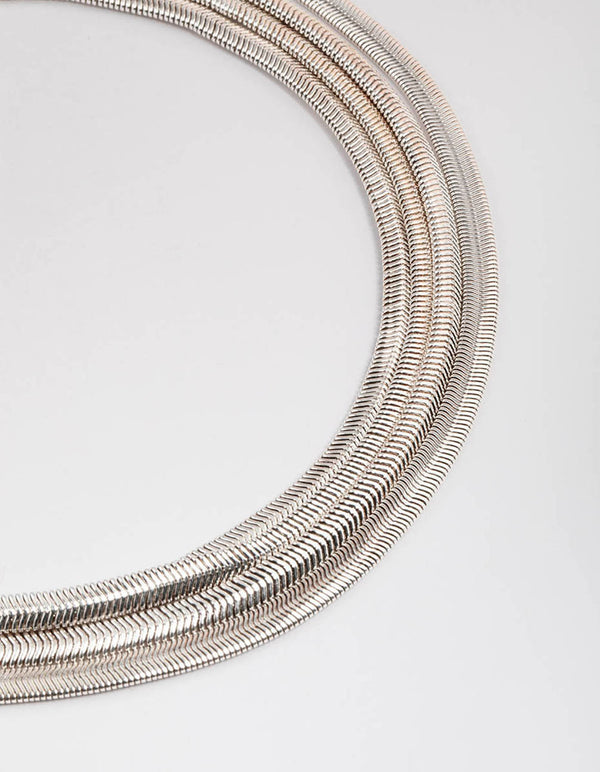 Silver Snake Chain Layered Necklace