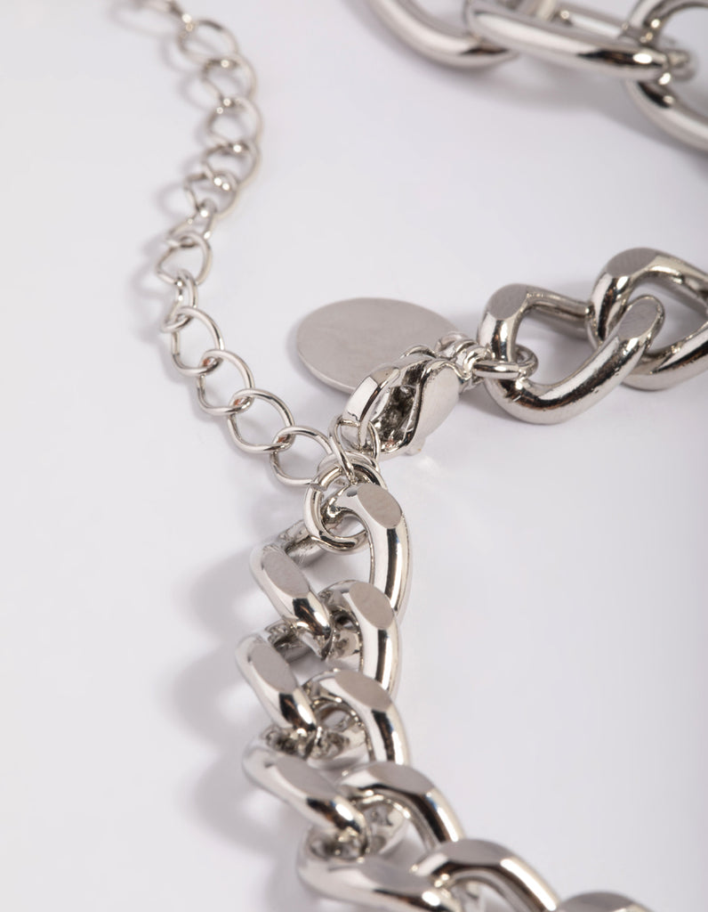 Rhodium Chain Bracelet Pack